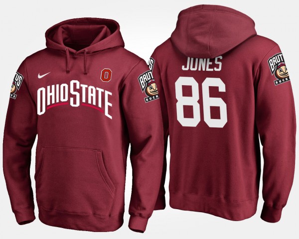 Ohio State Buckeyes Dre'Mont Jones Men's #86 Scarlet College Football Hoodie 2404GZCQ2